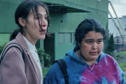 Actors Elle-Máijá Tailfeathers and Violet Nelson share a tense moment in “The Body Remembers When the World Broke Open,” one of the four feature films which are part of Indie Film Series starting Thursday at various venues. CONTRIBUTED