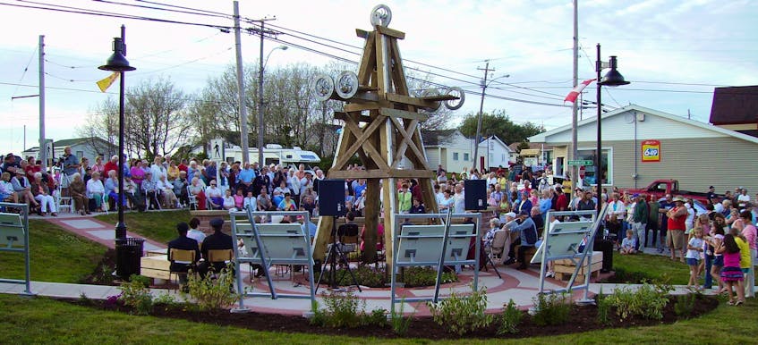 Many were in attendance at the opening of Port Morien’s village square in August 2005. CONTRIBUTED