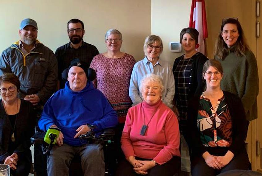 The Town of Kentville has formed a committee dedicated to addressing accessibility issues. 
Back row: John Andrew, Robert Giles, Laurel Taylor, Susan Harvie, Cheryl Lake and Rachel Bedingfield. Front row: Lynn Pulsifer, Lamont Larkin, Mary Larkin and Jennifer West.
CONTRIBUTED
