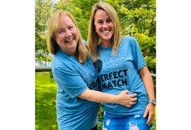 Cheryl Castellani, left, of Hammonds Plains, N.S., and Heather Blouin of Grand River, P.E.I., are not only sisters, they really are the perfect match. On July 23, Heather donated a kidney to Cheryl.