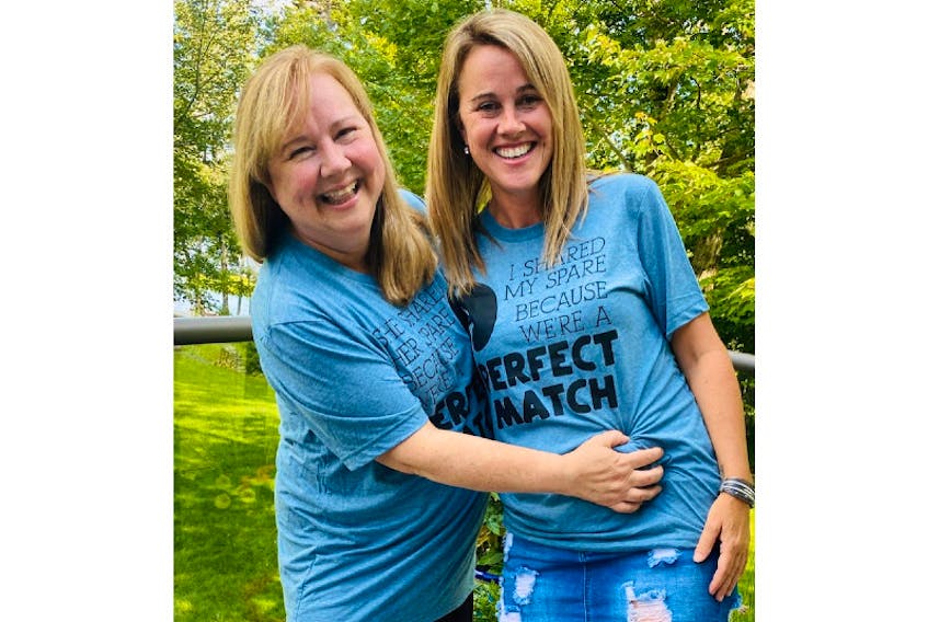 Cheryl Castellani, left, of Hammonds Plains, N.S., and Heather Blouin of Grand River, P.E.I., are not only sisters, they really are the perfect match. On July 23, Heather donated a kidney to Cheryl.