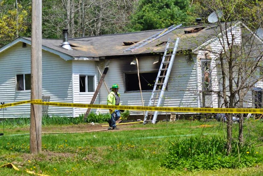 No one was home when a fire broke out in this Waterville Mountain Road house around 12:30 p.m. May 18. A family of four was displaced as a result of the damage. 