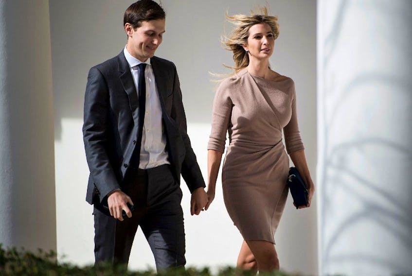 Ivanka Trump and her husband White House senior advisor Jared Kushner arrive for a joint press conference between US President Donald Trump and Japan's Prime Minister Shinzo Abe in the East Room of the White House in Washington, DC on February 10, 2017.