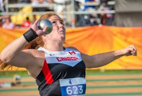 : Brooklyn resident Sarah Mitton placed fourth in the women’s shot put event at the Junior Pan American Games in Edmonton.