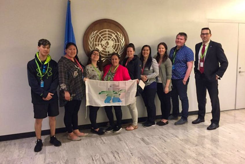 The youth delegation from Nunatsiavut with chaperone Charlotte Wolfrey.