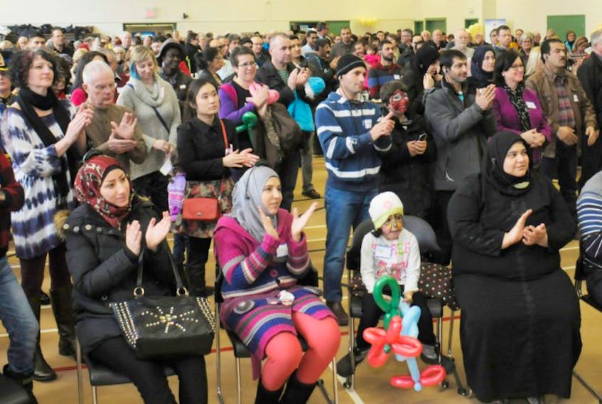 <span class="Normal">A large diverse crowd of different ethnicities, races and religions gathered to welcome the approximatly 250 Syrian refugees who have arrived on P.E.I. during the last couple of months. The official welcoming reception was hosted by premier Wade MacLauchlan and held at Murphy's Community Centre. <br /></span>
