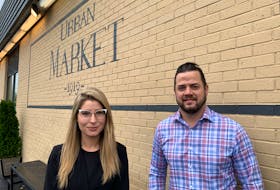 Ivy Allan, left, and Greg Hanley are the co-owners of Urban Market 1919, a new grocery store on the west end of LeMarchant Road in St. John's. The owners plan to open the store in November. — Andrew Robinson/The Telegram