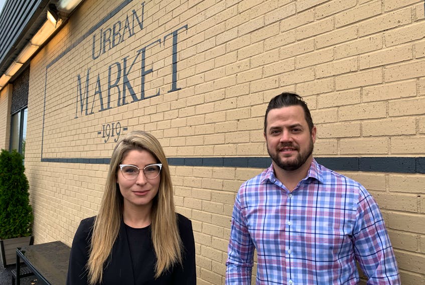 Ivy Allan, left, and Greg Hanley are the co-owners of Urban Market 1919, a new grocery store on the west end of LeMarchant Road in St. John's. The owners plan to open the store in November. — Andrew Robinson/The Telegram