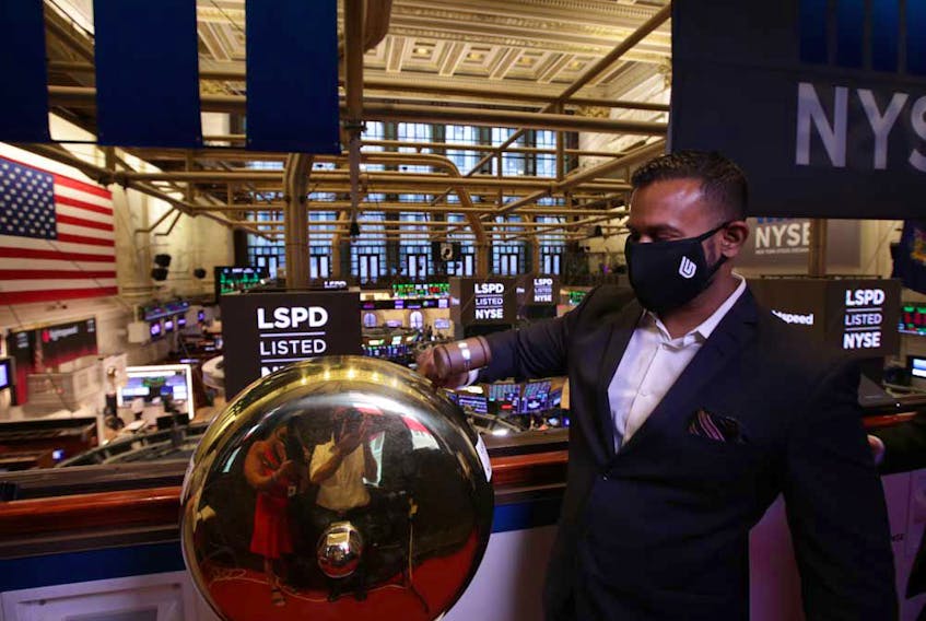 Lightspeed POS Inc CEO Dax Dasilva rings the NYSE opening bell on Sept. 11, 2020, the day of its IPO. 