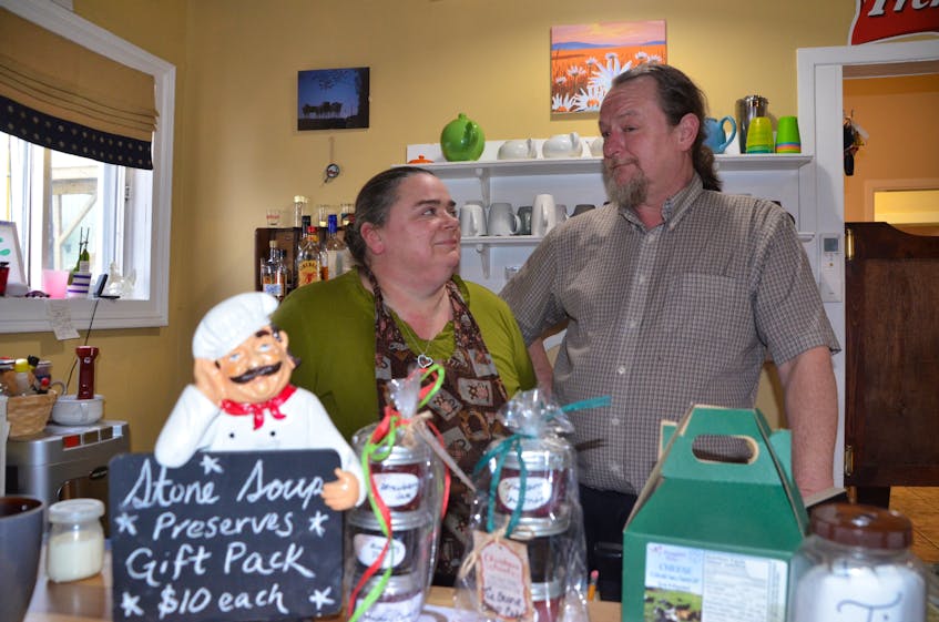 Camille Davidson and Barry Randle at their Pictou business, The Stone Soup Café and Catering.