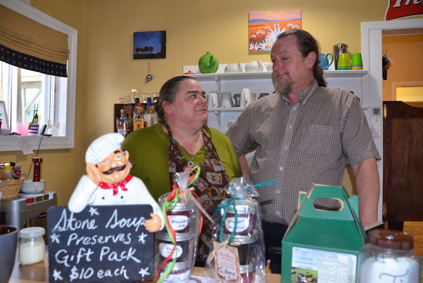 Camille Davidson and Barry Randle at their Pictou business, The Stone Soup Café and Catering.