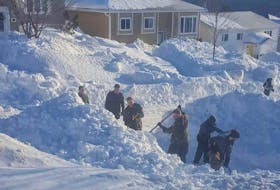 Members of the Canadian military clear snow for residents of the St. John's metro area during Snowmageddon. Contributed