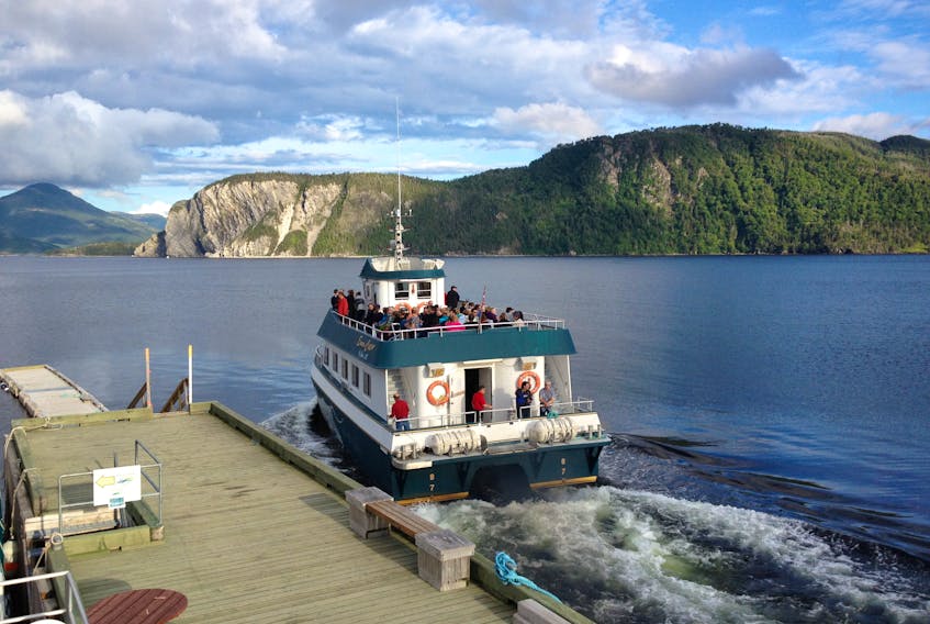 BonTours’ EmmCat heads out on a tour of Bonne Bay from the wharf in Norris Point. The company won’t be offering tours or its passenger service to Woody Point this summer.