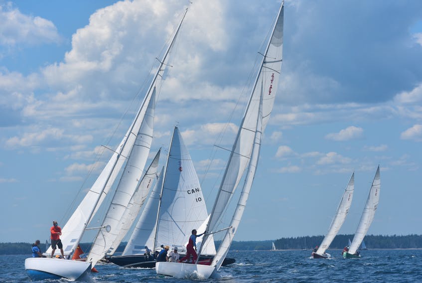 The IOD fleet, pictured here sailing in Mahone Bay in 2019, is one of several that will be race at the Lunenburg Yacht Club's Welcome Back Regatta. The event will take place August 21-23 and is slated to be the largest keelboat regatta in the province this summer.  Josh Healey
