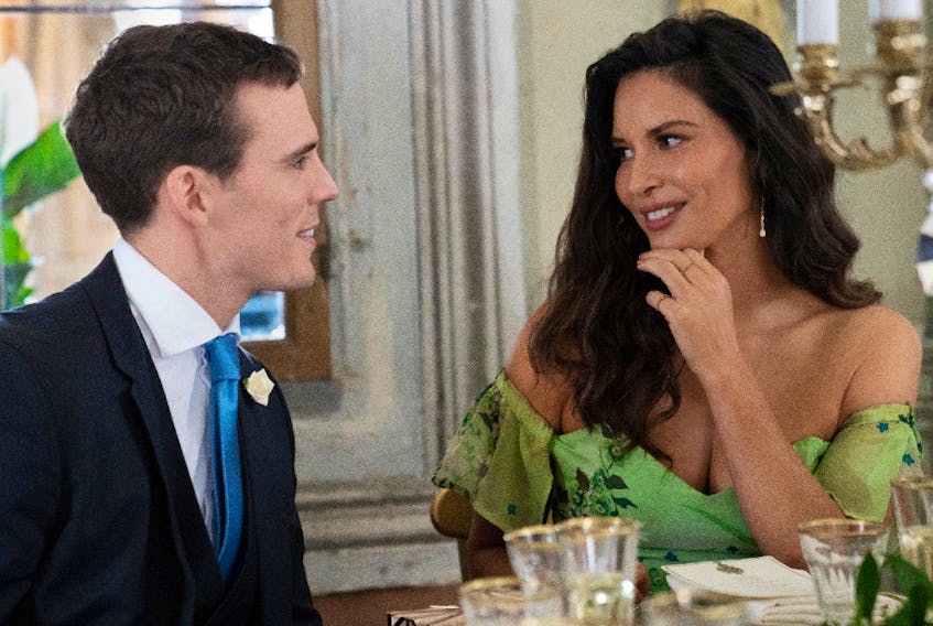 Sam Claflin and Olivia Munn try to thwart the powers trying to keep them apart in Love Wedding Repeat