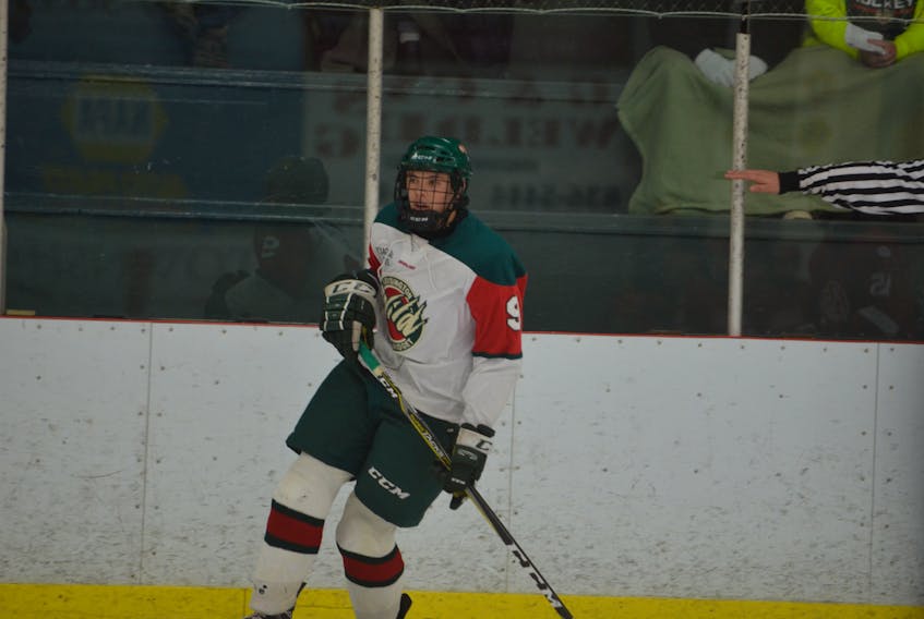 Bennett MacArthur of Summerside scored a hat trick for the Kensington Wild in the New Brunswick/P.E.I. Major Midget Hockey League on Saturday night. The Wild defeated the Northern Moose 11-4 in Bathurst, N.B.