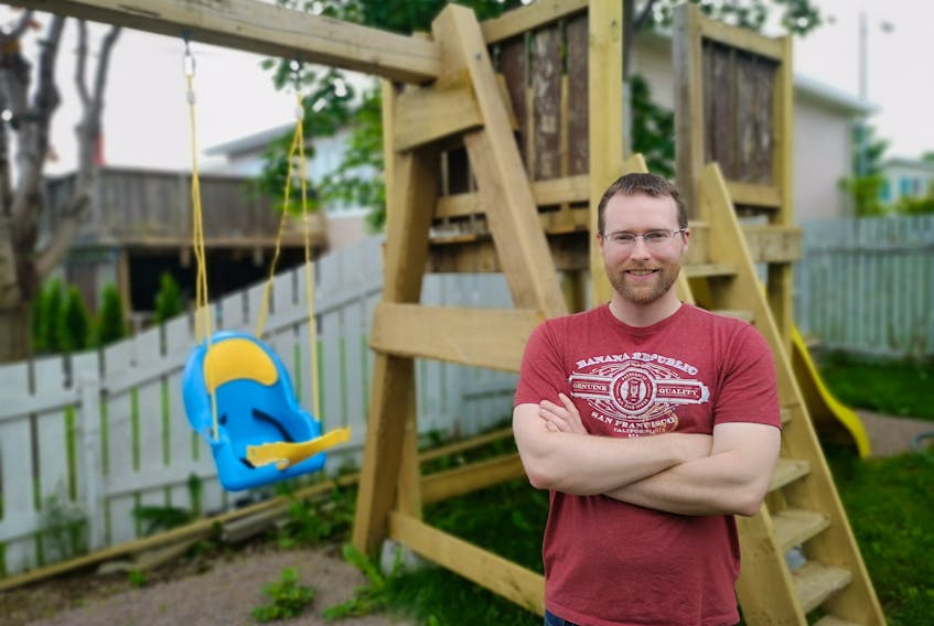 To allow his daughter to enjoy her favourite activity as the pandemic continues into summertime, Shane Stuckless turned his backyard into a little playground, complete with a swing set and fairy garden. Andrew Waterman/The Telegram