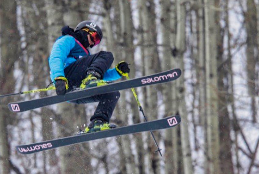 Marcus MacDonald of Antigonish competes for Team Nova Scotia in freestyle skiing at the 2019 Canada Winter Games in Red Deer, Alberta. Len Wagg for Communications Nova Scotia