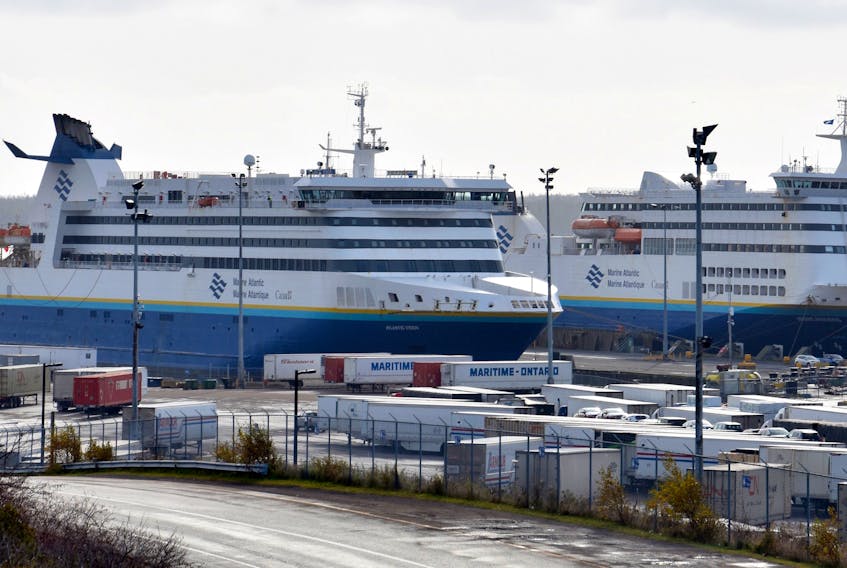 In this file photo, Marine Atlantic vessels are shown docked at the company’s terminal in North Sydney. Despite the Newfoundland and Labrador’s new travel restrictions, the company says ferry service remains status quo for the time being. JEREMY FRASER/CAPE BRETON POST