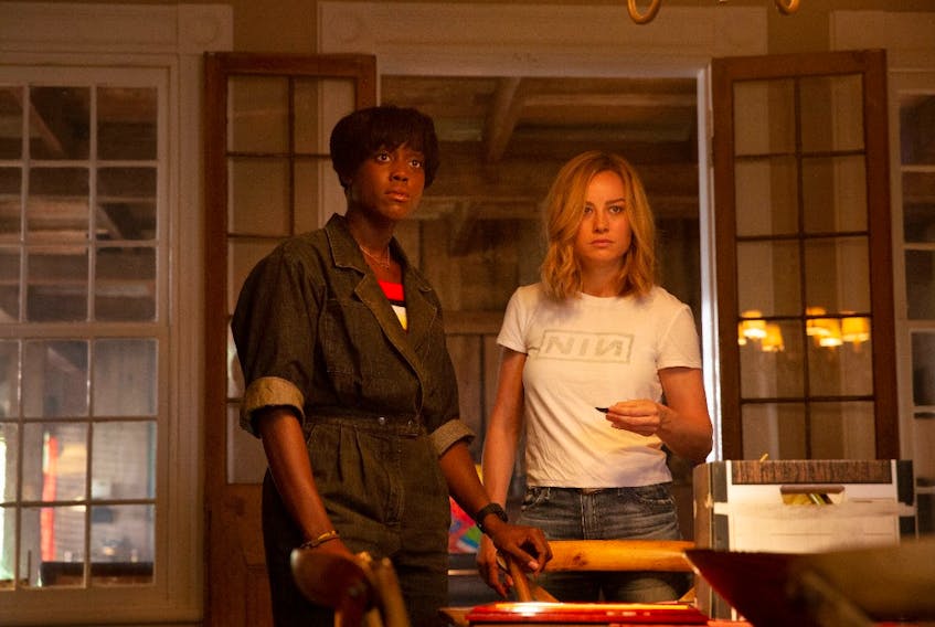  Lashana Lynch and Brie Larson in ‘Captain Marvel’, a breakthrough role for Lynch who played a fighter pilot.