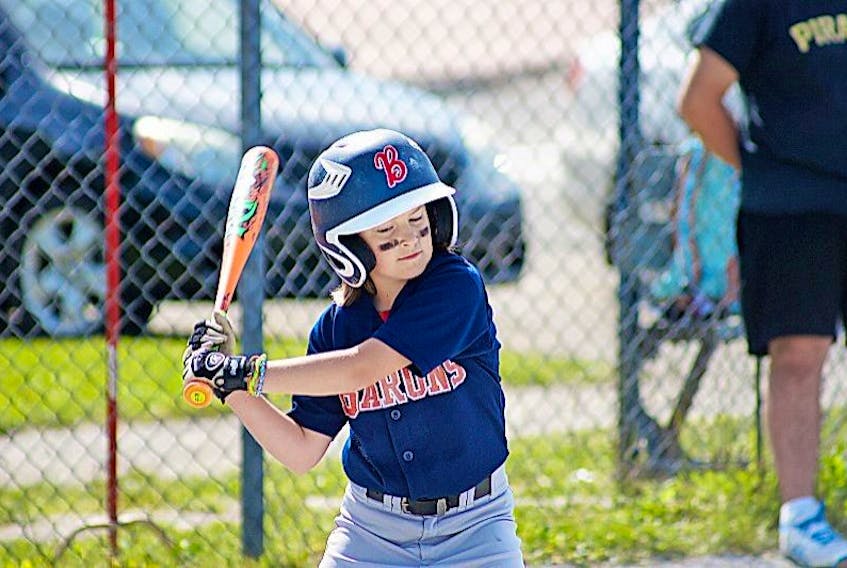 <p>Mary Jane Jacobs of Corner Brook is seen taking her turn on offence during a game in the Under-12 female division at the Mary Tavenor Memorial Baseball Tournament earlier this summer at Jubilee Field. Female baseball growth continues to grow in Corner Brook and there’s no sign of it slowing down.</p>