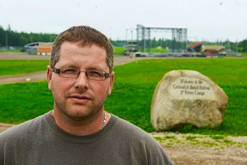 &nbsp;Matthew Jelley, chair of the Resort Municipality of Stanley Bridge, Hope River, Bayview, Cavendish, and North Rustico stands with the Cavendish Beach Music Festival grounds behind him Wednesday. A meeting hosted by the municipality Tuesday drew an angry crowd, frustrated at problems caused by events on the festival grounds that ran from Thursday, July 9 to Sunday, July 12.