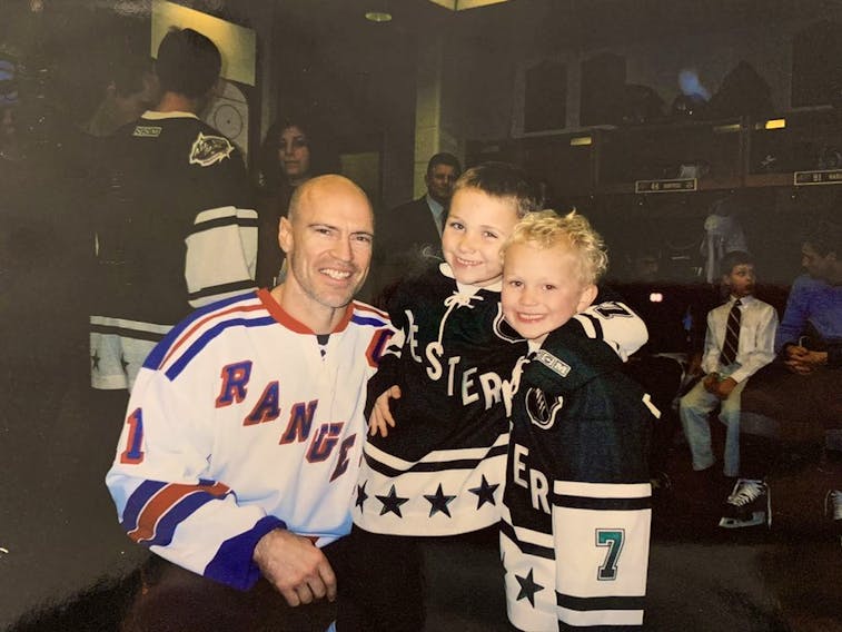 Brothers Matthew and Brady Tkachuck at NHL All-Star Game