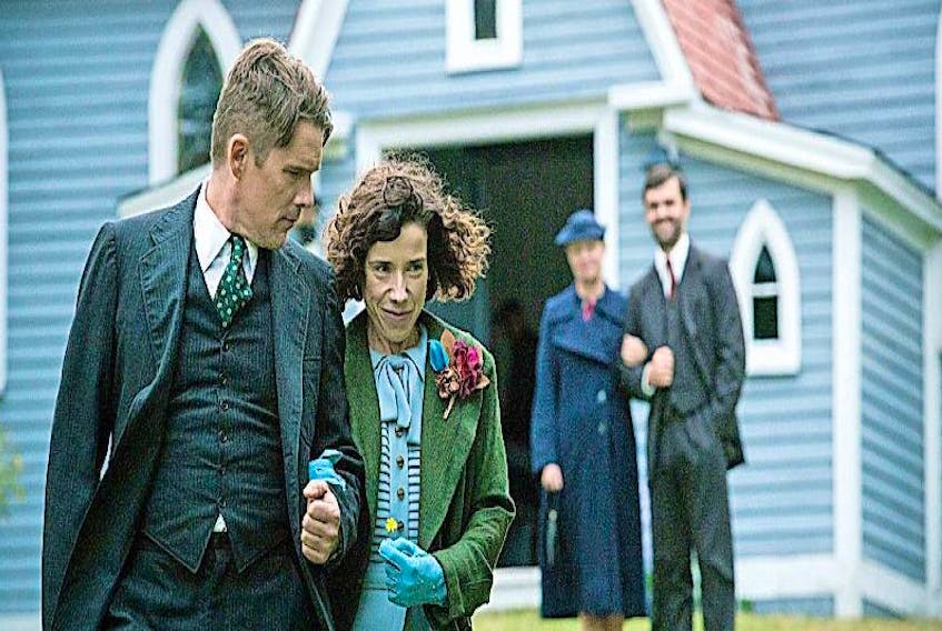<p>Ethan Hawke and Sally Hawkins in a scene from “Maudie,” a feature film about renowned Canadian folk artist Maud Lewis shot in Newfoundland last year.</p>