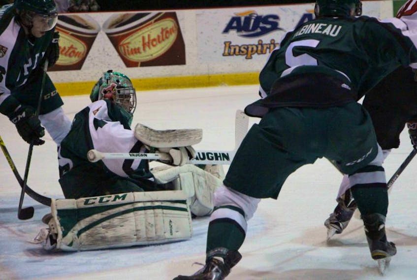 <span class="Normal">UPEI netminder Mavric Parks made 37 saves Friday night as the Panthers dropped Game 2 of their Atlantic University Sport men's hockey semifinal series 5-2 to the UNB Varsity Reds. UNB will take a 2-0 lead in the best-of-five series into Charlottetown's MacLauchlan Arena on Monday night.</span>