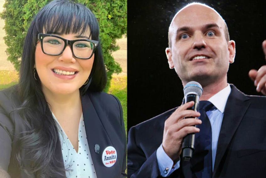 Annita McPhee, left, and Nathan Cullen
