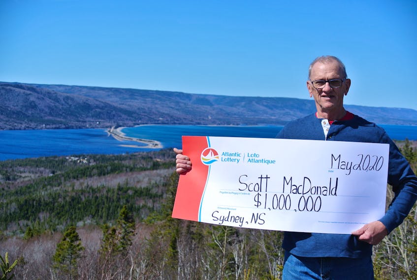 Sydney resident Scott MacDonald is now able to retire early, build a new home and take a long overdue trip since becoming a millionaire. MacDonald won the $1-million prize in the March 25 Lotto 6/49 draw. Contributed/Atlantic Lotto