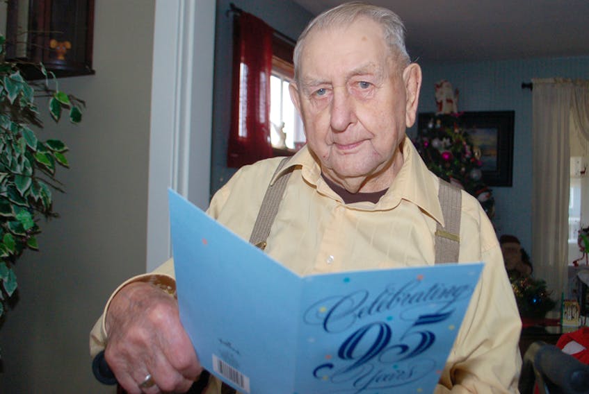 Merle Sullivan of Nuttby is shown on his 95th birthday, Nov. 26, 2014. He passed away just shy of his 96th in August 2015 after a long and happy life.