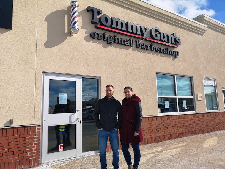 Husband and wife, Justin and Brittany Penney, are the owners of the Mount Pearl location of the franchise Tommy Gun’s Original Barbershop. On March 17, concerned for the health and safety of their staff and their customers, they voluntarily decided to close until further notice. -Andrew Waterman/The Telegram