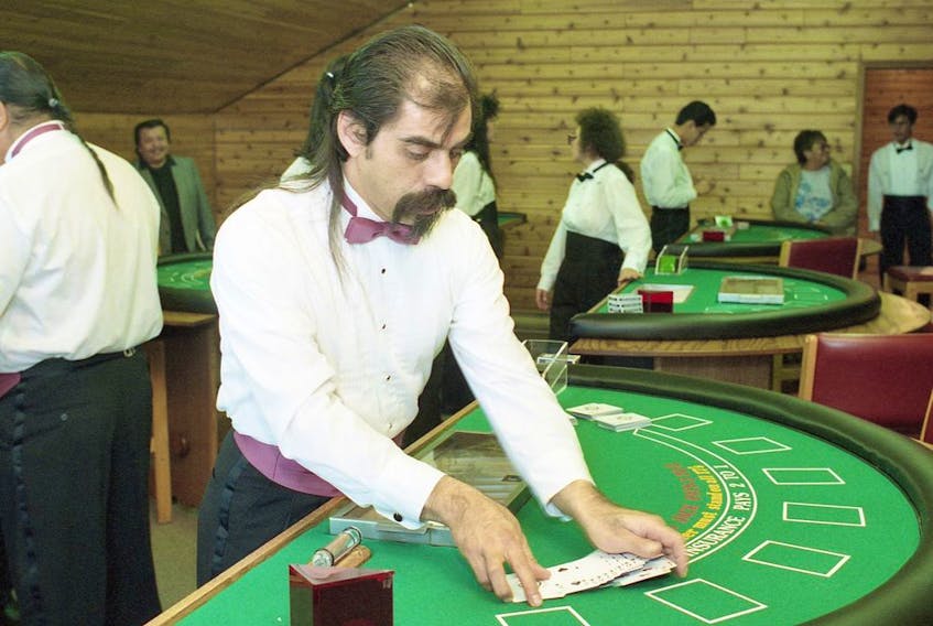 A historic photo from the opening of a casino on the White Bear First Nation near Carlyle in 1993. It was subsequently raided by the RCMP and the subject of a court battle. Legal scholars have said the current dispute over pot shops on reserve raises similar issues.