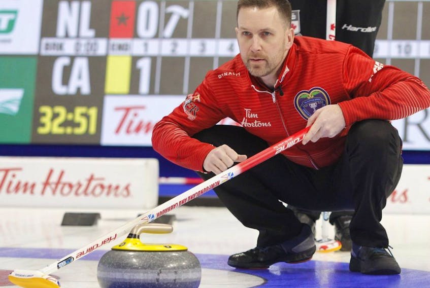 Brad Gushue is back on the ice this week, competing in a cashpiel in Halifax, N.S.  — File photo