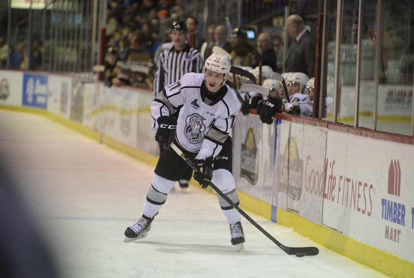 Carson MacKinnon of Summerside in action with the Gatineau Olympiques in a Quebec Major Junior Hockey League game against the Charlottetown Islanders at Eastlink Centre earlier this season.