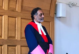 Justice Vikas Khaladkar of the Newfoundland and Labrador Supreme Court arrives to deliver his verdict in the case of a MUN student charged with attempted murder. Khaladkar found the man guilty and ordered him to be taken into custody to await sentencing.