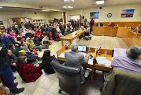 There was huge public interest in a discussion about an expansion of salmon farming operations that is being explored by the company Cermaq. Many residents of Digby County are against the idea and filled the Digby Municipal Council chamber on Jan. 27 to hear council talk about the issue. People sat in chairs, sat on the floor, stood in the room and doorways and those that couldn't make it inside stood in the hallways. TINA COMEAU PHOTO