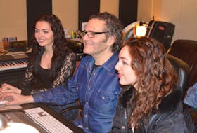 The Rashed family are busy in the studio these days. David is currently working with his daughters, Ava, left, and Lily on their upcoming second album while he is also busy on his band, Haywire’s sixth album.