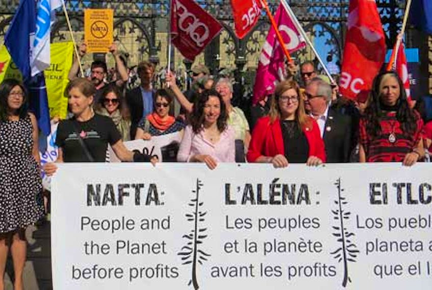 Rosalind Waters of the Guatemala-Maritimes Breaking the Silence Network submitted this photo of people protesting the USMCA trade agreement that replaces NAFTA.