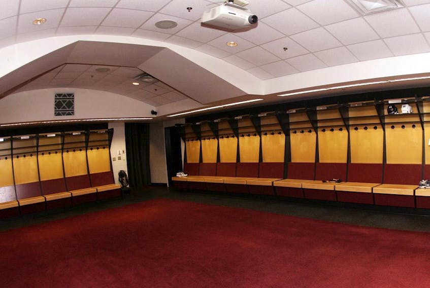 File photo/ Ottawa Senators' dressing room.