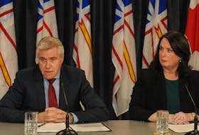Premier Dwight Ball (left) and Natural Resources Minister Siobhan Coady released the Muskrat Falls Inquiry report at the Confederation Building media centre on Tuesday afternoon. Joe Gibbons/The Telegram
