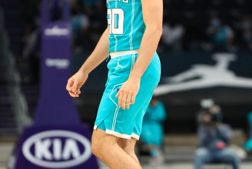Bedford's Nate Darling made his NBA debut with the Charlotte Hornets against the Toronto Raptors on March 13. - Brock Williams-Smith/ NBAE/Charlotte Hornets