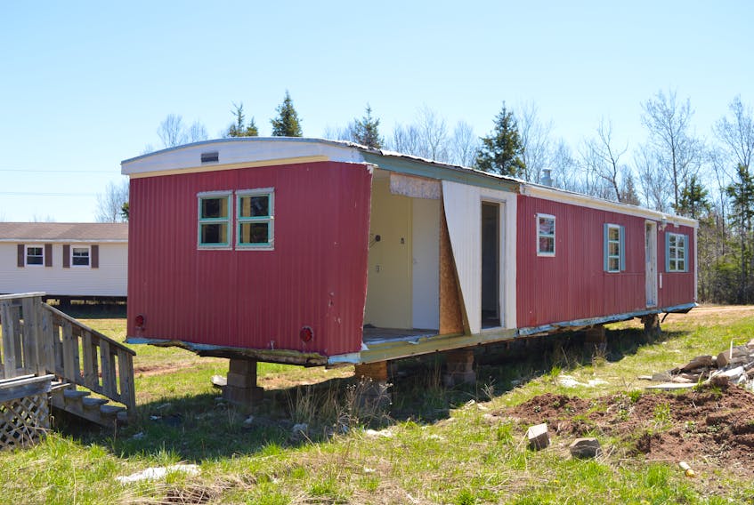 Capreit, a national company that manages the Riverview Estates subdivision in Charlottetown, says this derelict mobile home on one of its properties in East Royalty, will be immediately boarded up and secured and will be removed from the site next week. 