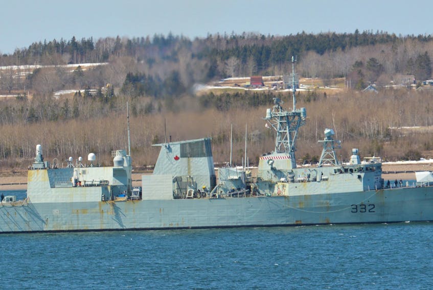 The HMCS Ville de Quebec sailed from Sydney harbour through South Bar headed towards Glace Bay on Friday morning. The ship is in the area to provide COVID-19 or domestic support if required. It will be continuing down the eastern coast of Cape Breton today. Sharon Montgomery-Dupe/Cape Breton Post