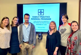 The RE-Boot family practice network board is made up of, from left, Drs. Erin Fitzpatrick, Sarah Small, David Kwinter, Jackie Elliott, Megan Hayes and Annabeth Loveys. Drs. Gordon Stockwell and Chris Peddle are also members of the board. CONTRIBUTED