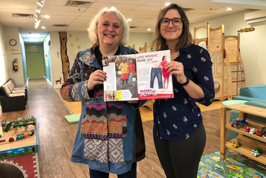 Wendy and Marissa LaPierre, co-owners of Cotton Tale Café and Play, pose with the issue of People Magazine that includes a photo captured in their New Minas-based business. – Contributed