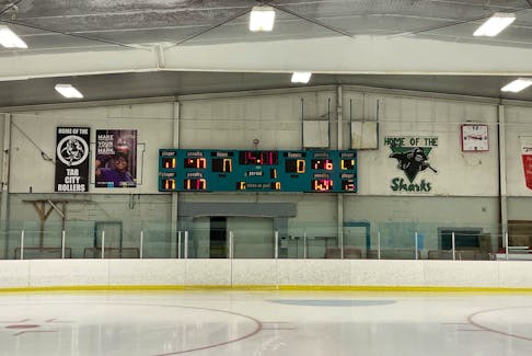 The New Waterford Minor Hockey Association and New Waterford and District Community Centre are currently fundraising for a new time clock for the venue. Due to the cost to replace the light panels, the organizations have decided to replace the clock instead of fixing it. JEREMY FRASER/CAPE BRETON POST.