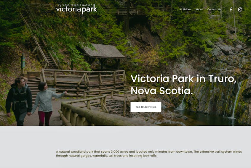 A snapshot of the new website for Victoria Park.