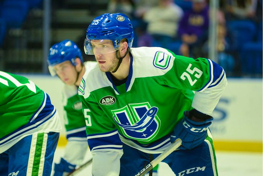 More than half the teams in the AHL are owned by their NHL clubs. New York's Utica Comets are not one of those. Pictured is Comet Brogan Rafferty.